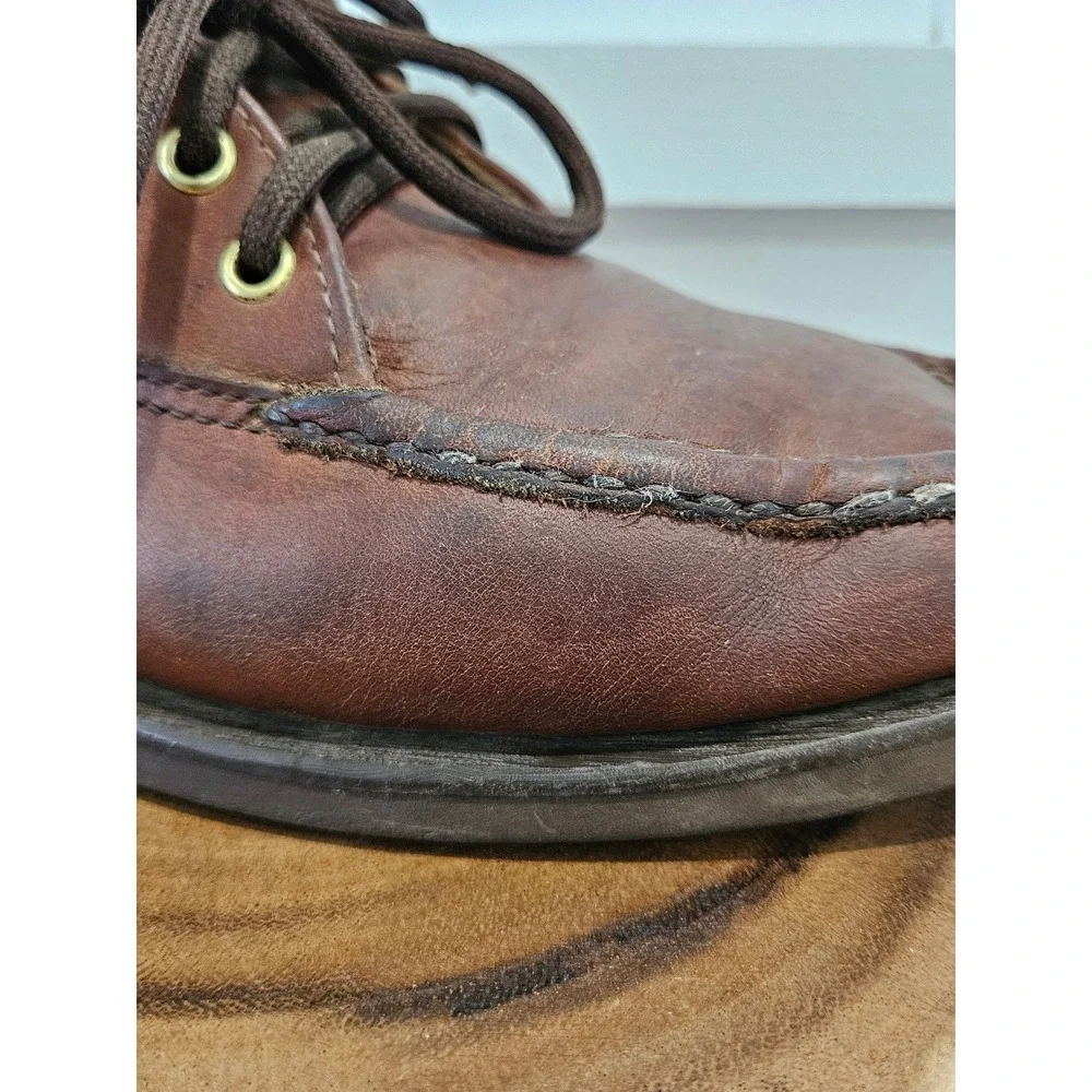 VTG Russell Moccasin Co 11 1/2 Brown Leather Chukka Boots Moc Toe Made in USA